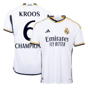 Real Madrid CHAMPIONS KROOS #6 Home Custom Player Version Soccer Jersey 2023/24