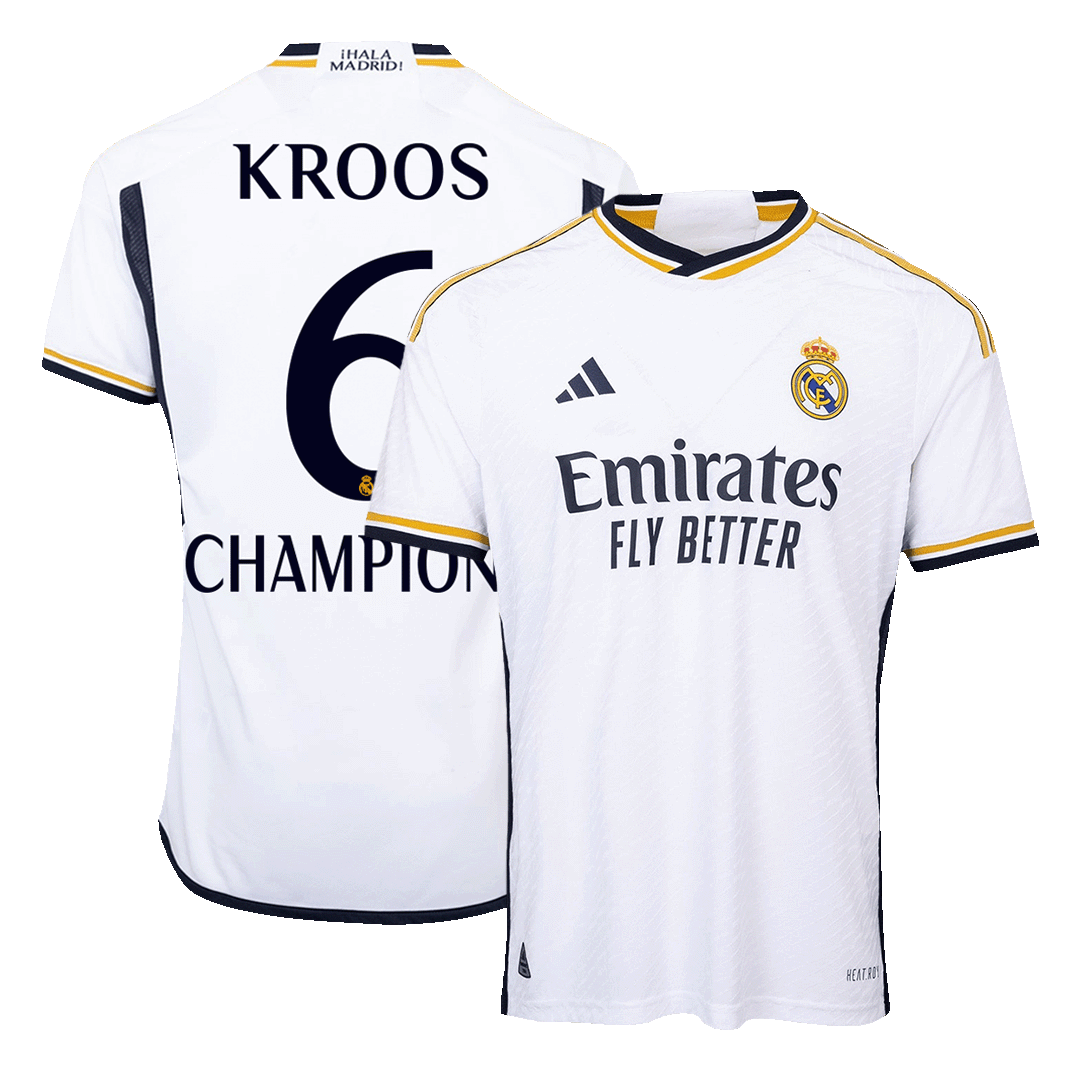 Real Madrid CHAMPIONS KROOS #6 Home Custom Player Version Soccer Jersey 2023/24