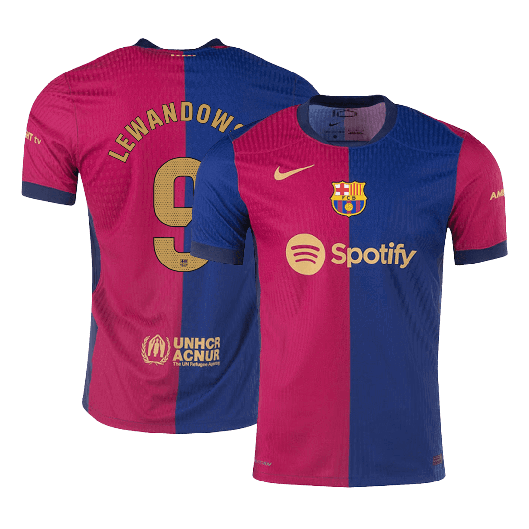 Barcelona LEWANDOWSKI #9 Home Custom Player Version Soccer Jersey