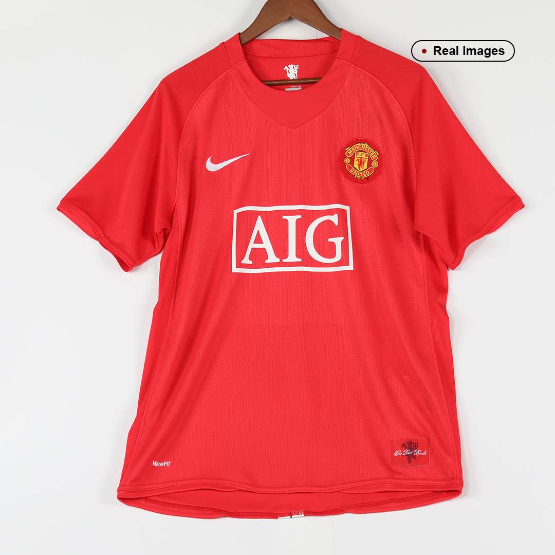 Manchester United Retro Jersey Home Soccer Shirt 2007/08 - Image 10