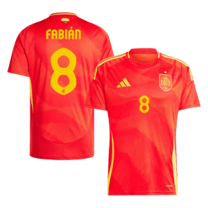 Spain Jersey Custom FABIÁN #8 Soccer Jersey Home