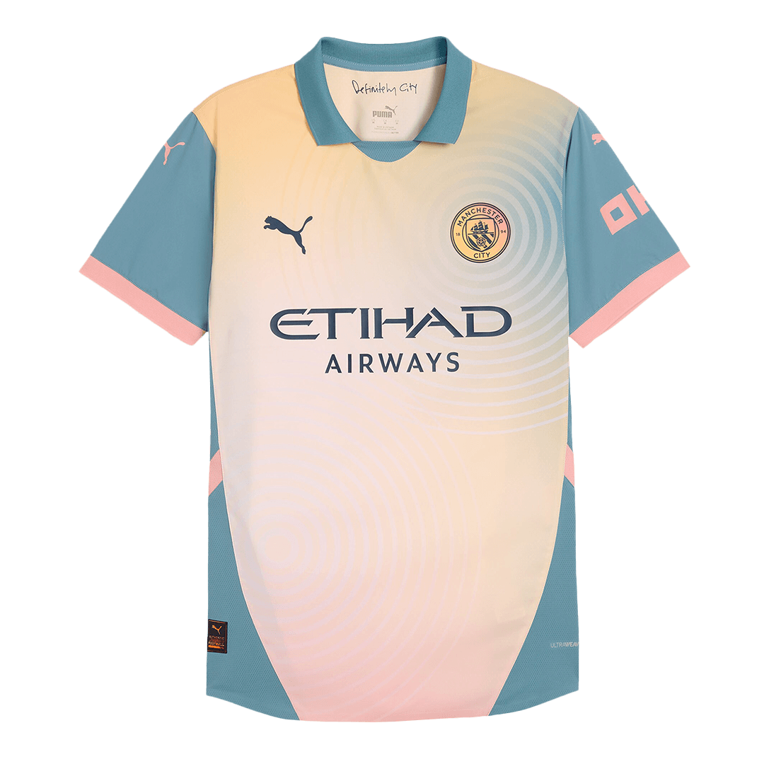 Authentic 'Definitely City' Soccer Jersey Manchester City Fourth Away Shirt - UCL