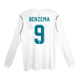 BENZEMA #9 Real Madrid Retro Jersey Home Long Sleeve Soccer Shirt 2017/18