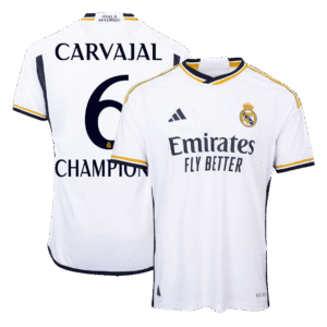 Real Madrid CHAMPIONS CARVAJAL #6 Home Custom Player Version Soccer Jersey 2023/24