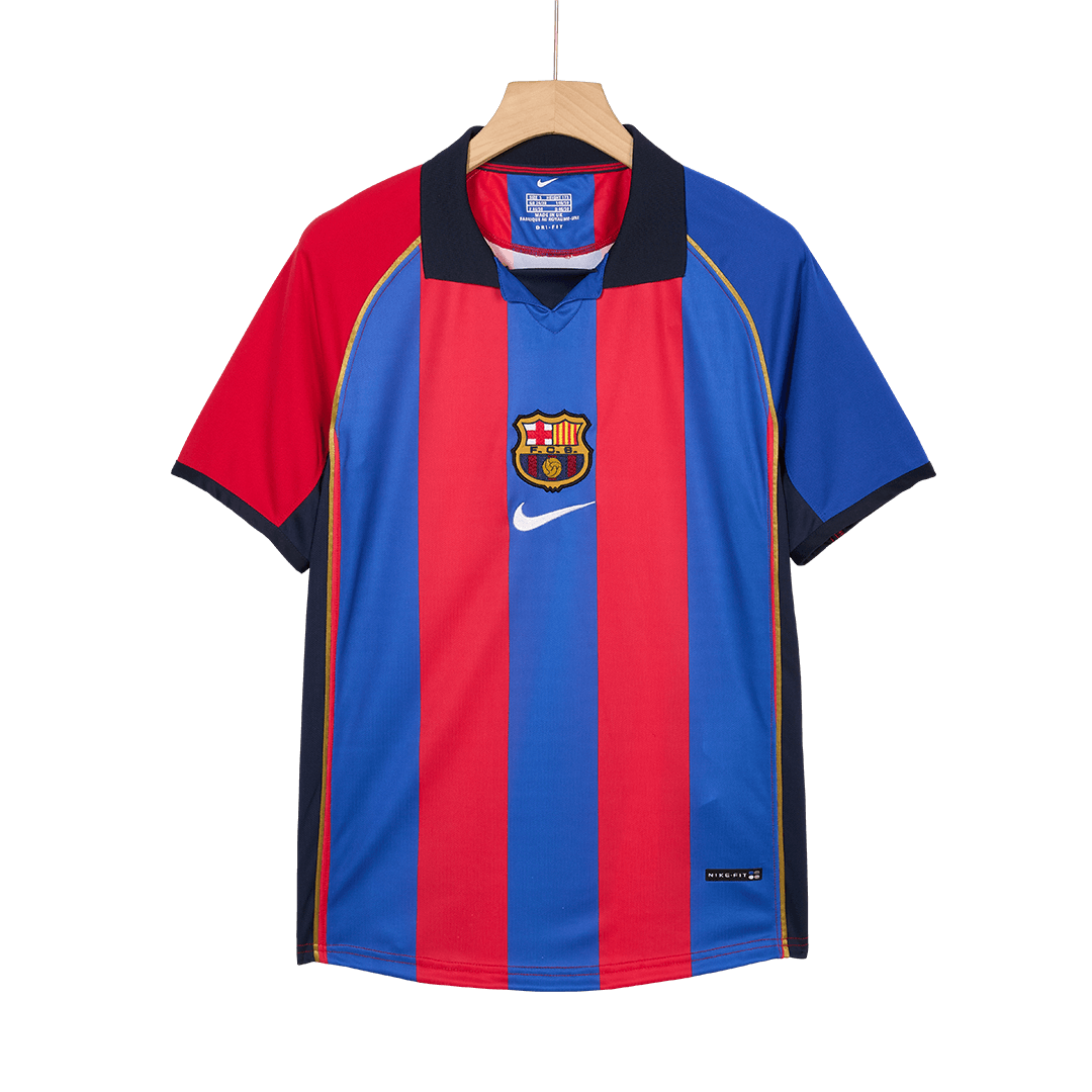 XAVI #6 Barcelona Retro Jersey Home Soccer Shirt 2001/02 - Image 4