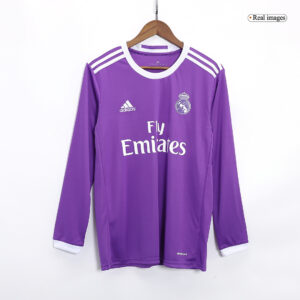 Real Madrid Retro Jersey Away Long Sleeve Soccer Shirt 2016/17