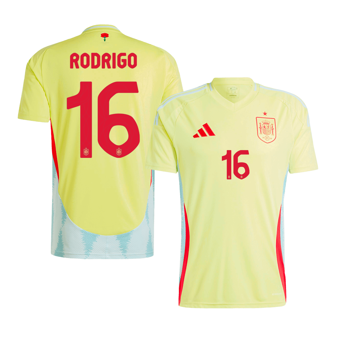 RODRIGO #16 Spain Soccer Jersey Away Custom Shirt