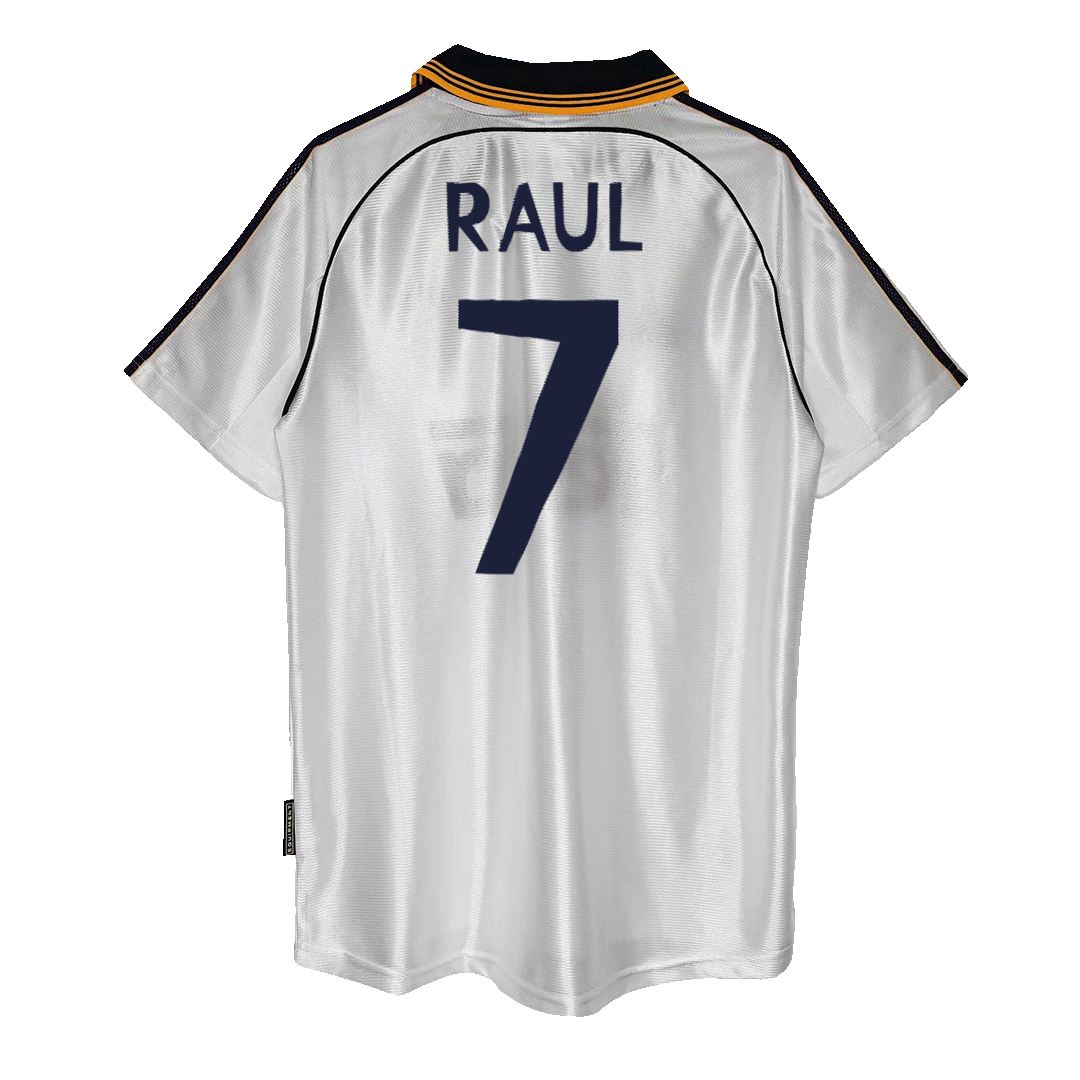 RAUL #7 Real Madrid Retro Jersey Home Soccer Shirt 99/00