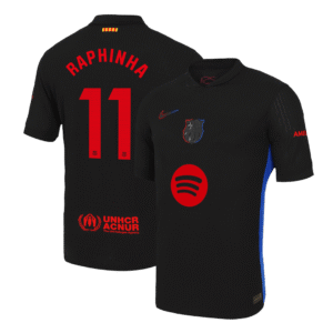 Barcelona RAPHINHA #11 Away Custom Player Version Soccer Jersey - Spotify Logo Without Text