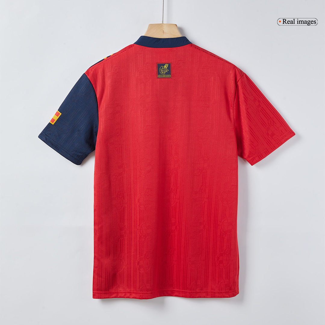 Spain Retro Jersey Home Soccer Shirt 1996 - Image 7