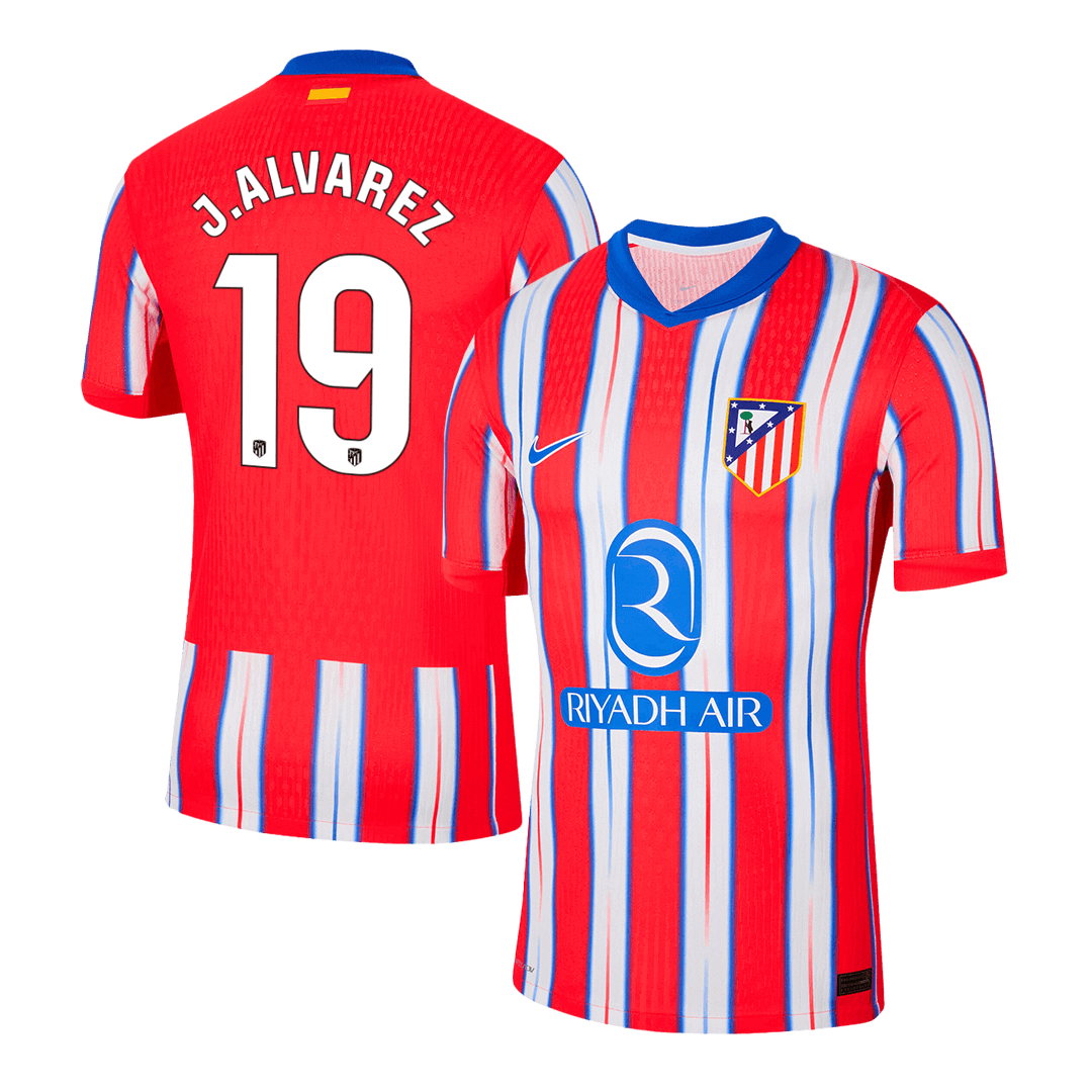 Atletico Madrid J.ALVAREZ #19 Home Custom Player Version Soccer Jersey