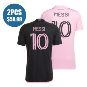 2 Pack MESSI #10 Inter Miami Soccer Jerseys (Black+Pink)