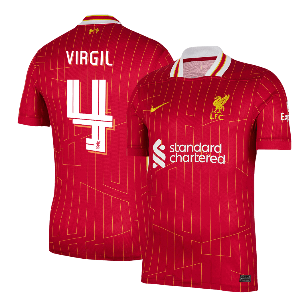 VIRGIL #4 Liverpool Soccer Jersey Home Custom Shirt - UCL