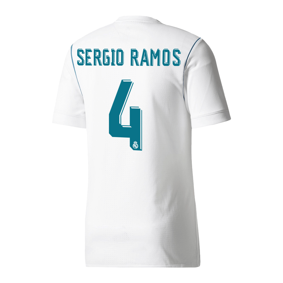 SERGIO RAMOS #4 Real Madrid Retro Jersey Home Soccer Shirt 2017/18
