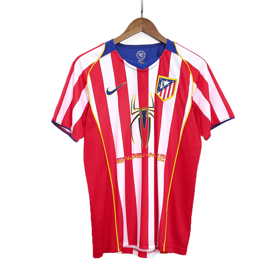 Atletico Madrid Retro Jersey Home Soccer Shirt 2004/05 - Image 3