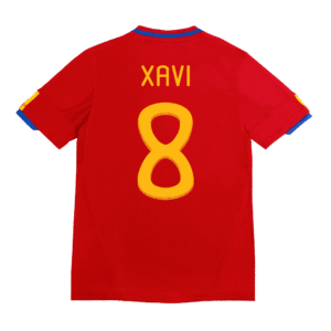 XAVI #8 Spain Retro Jersey Home Soccer Shirt 2010 World Cup