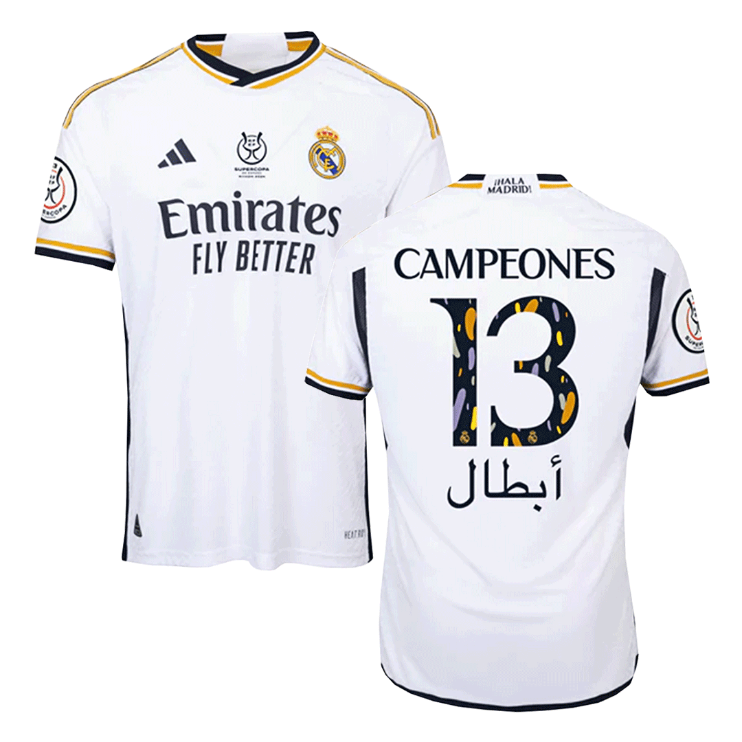 Real Madrid CAMPEONES #13 Home Custom Player Version Soccer Jersey 2023/24 - Campeones Supercopa