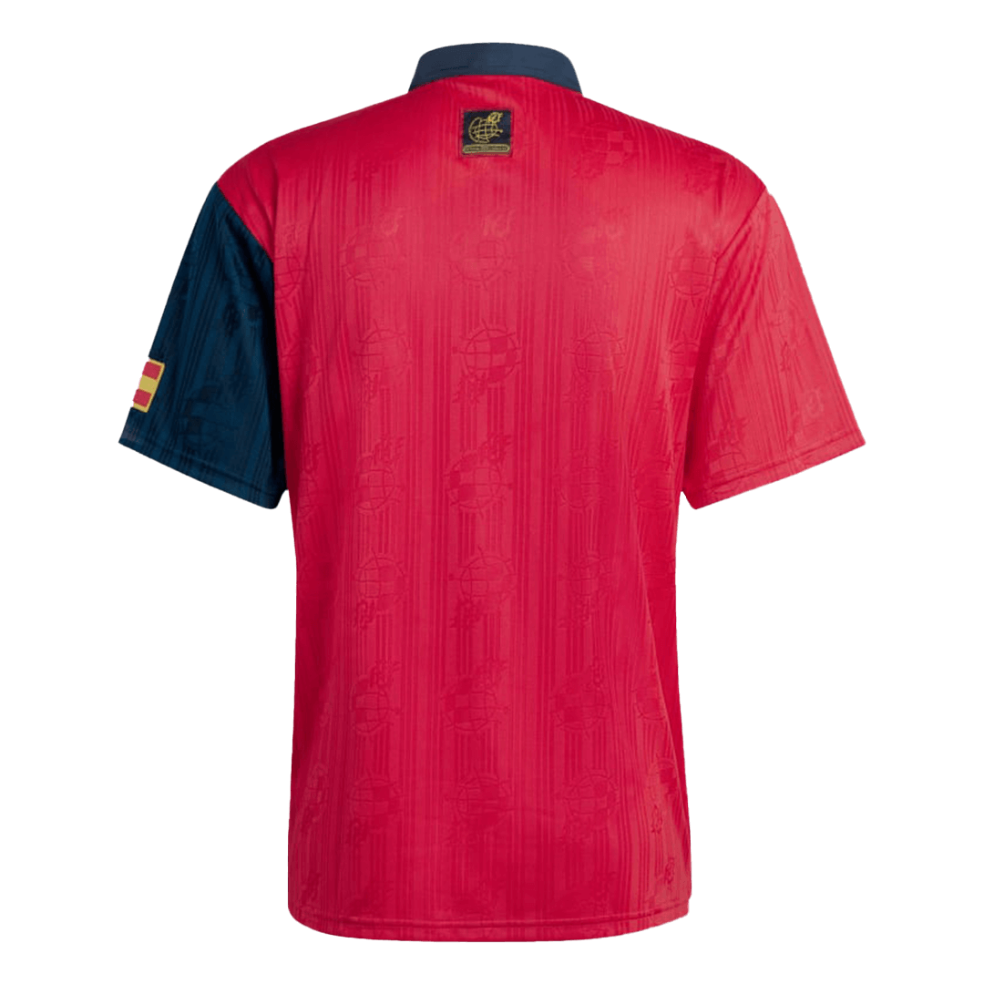 Spain Retro Jersey Home Soccer Shirt 1996 - Image 2