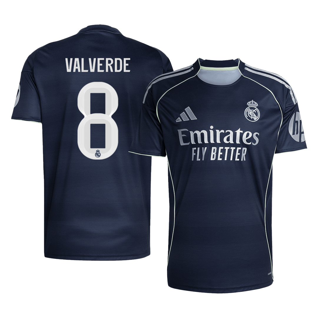 VALVERDE #8 Real Madrid Soccer Jersey Away Custom Shirt 2025/26