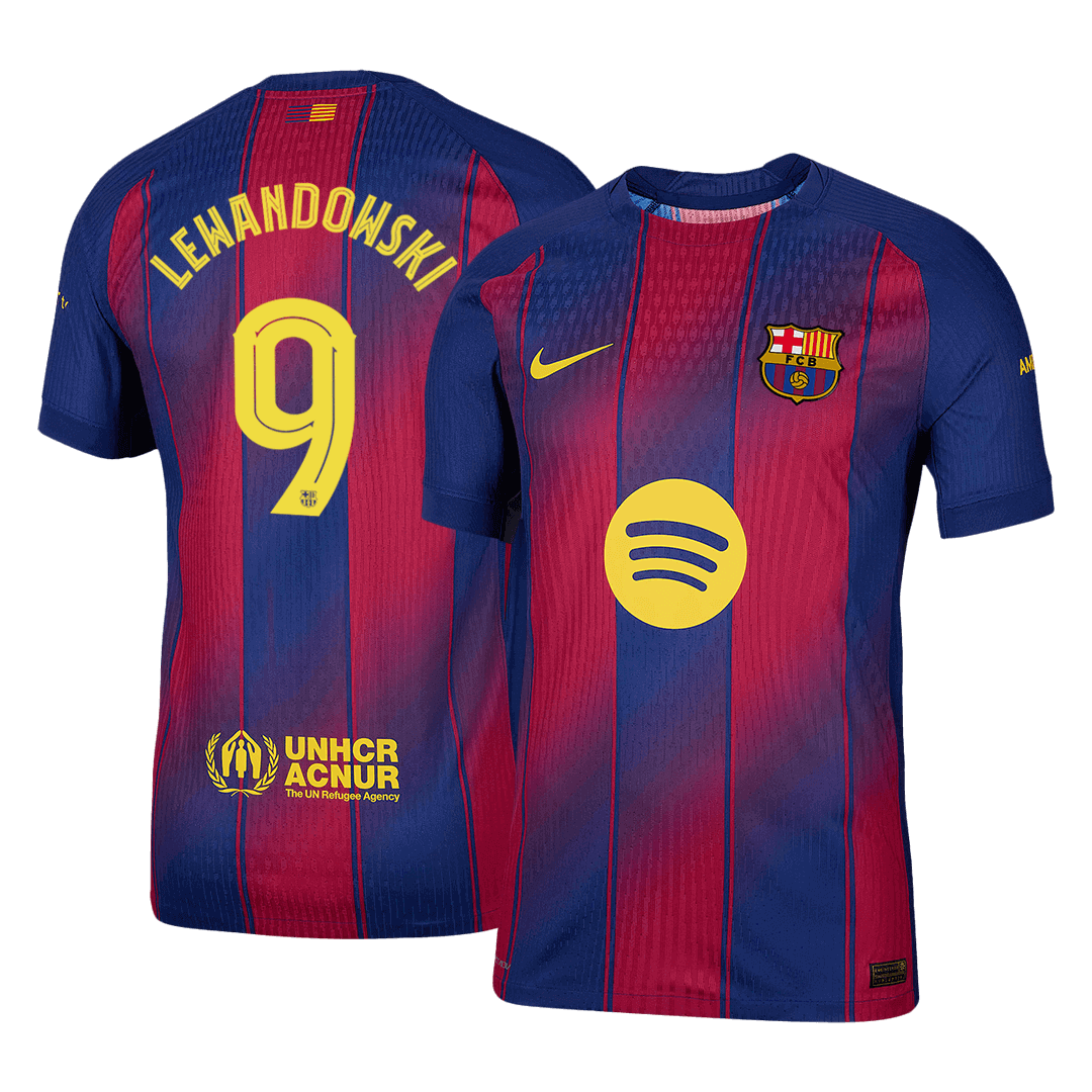 Barcelona LEWANDOWSKI #9 Home Custom Player Version Soccer Jersey 2025/26 - UCL