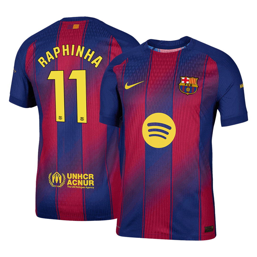 Barcelona RAPHINHA #11 Home Custom Player Version Soccer Jersey 2025/26