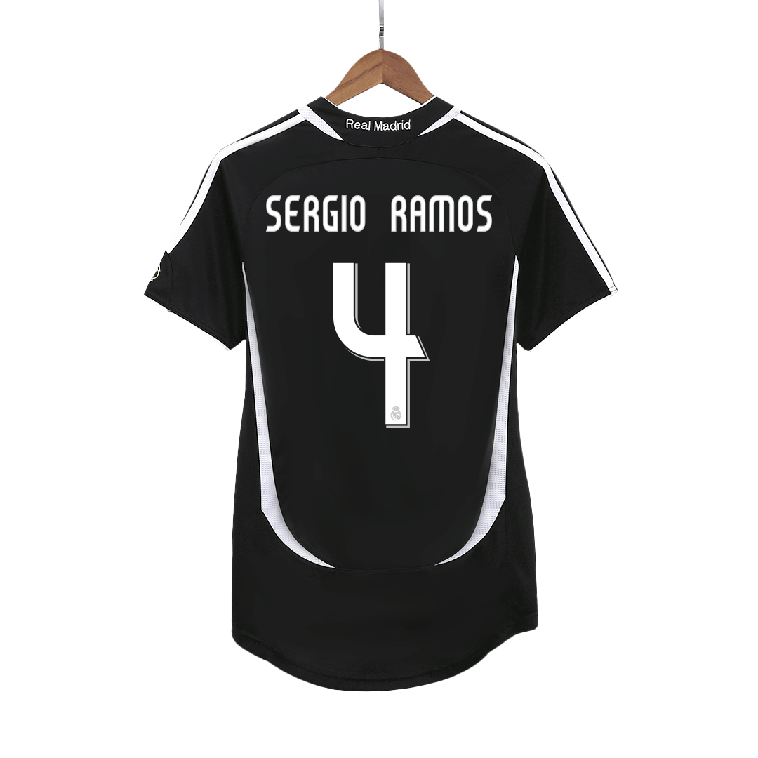 SERGIO RAMOS #4 Real Madrid Retro Jersey Away Soccer Shirt 2006/07
