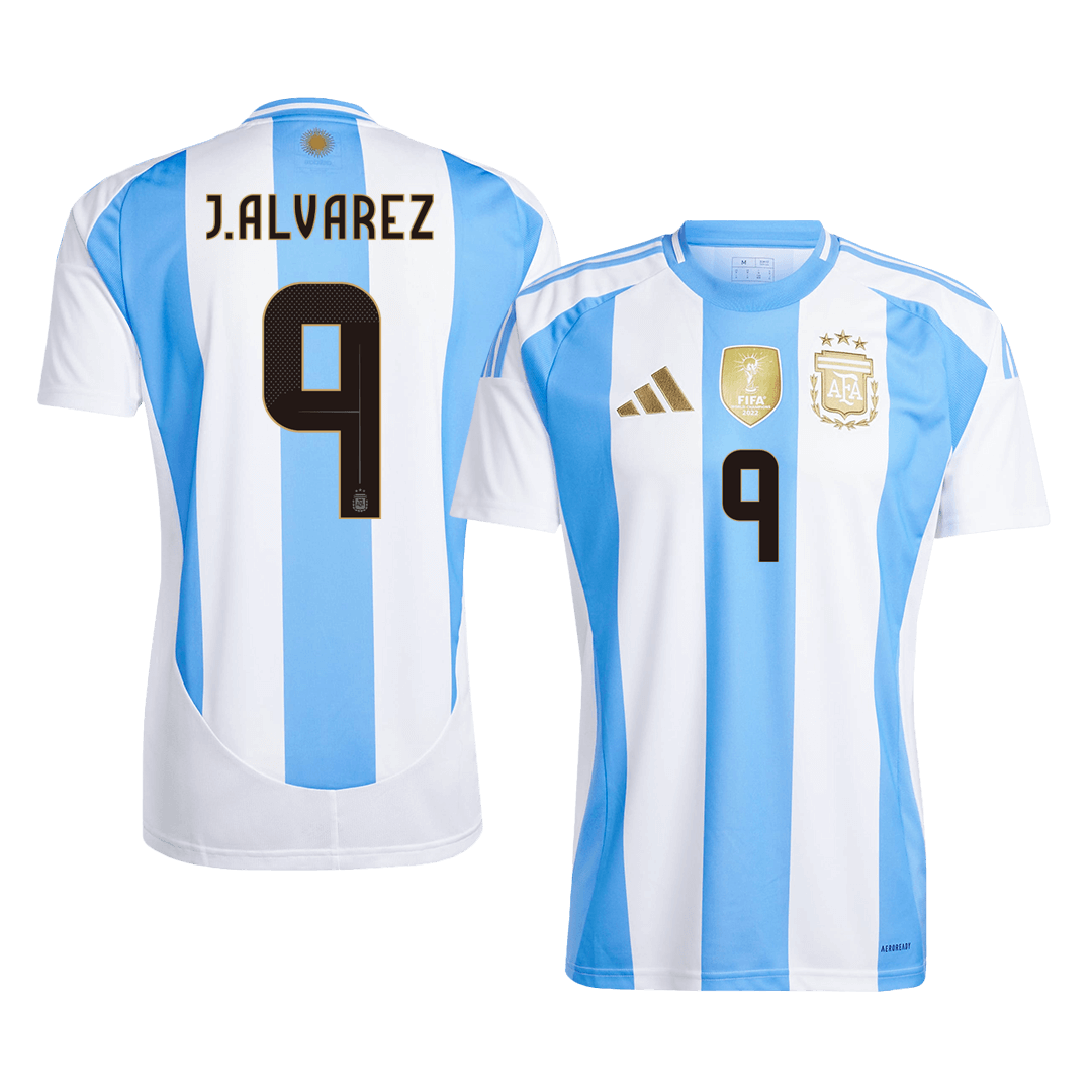 Argentina Jersey Custom J.ALVAREZ #9 Soccer Jersey Home