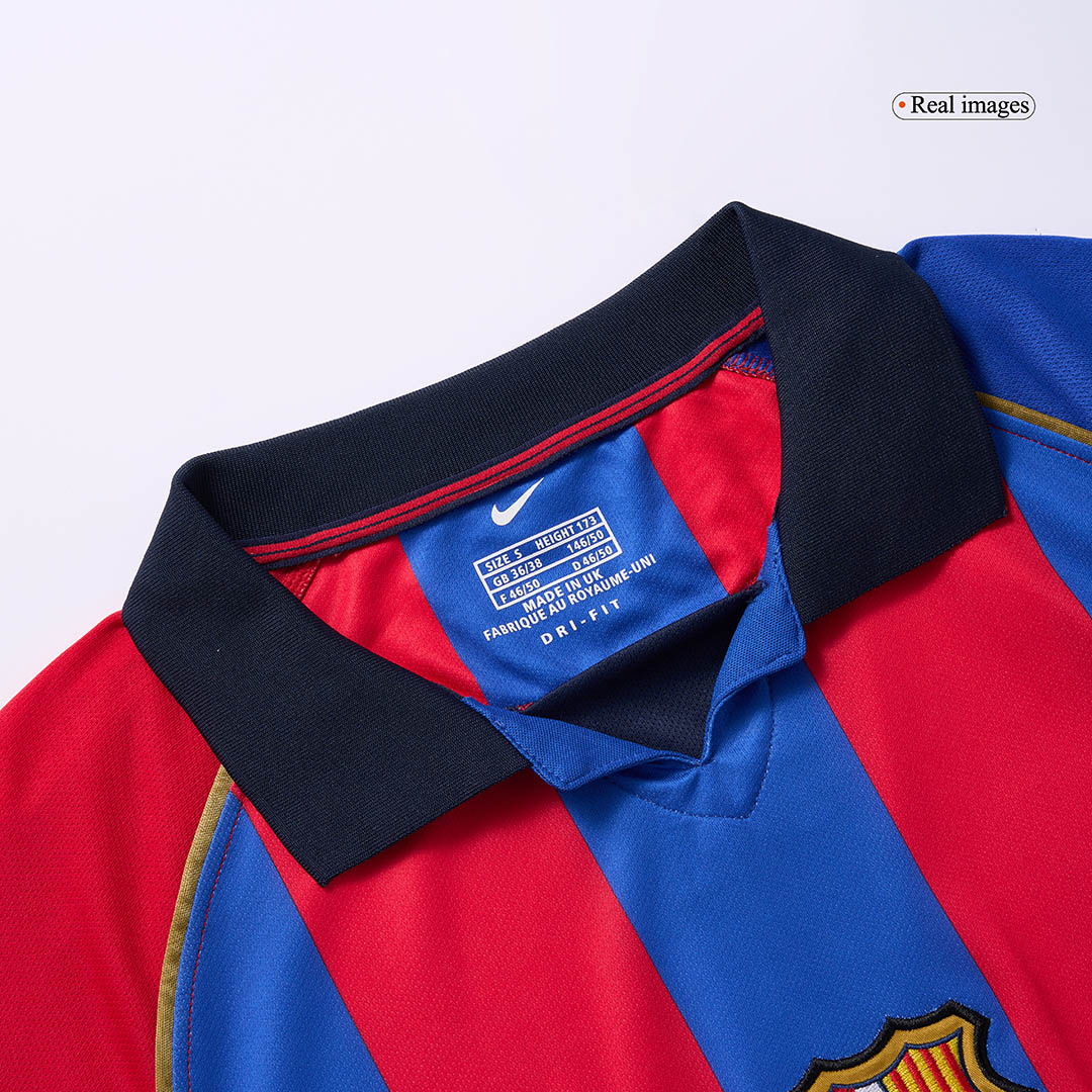 XAVI #6 Barcelona Retro Jersey Home Soccer Shirt 2001/02 - Image 6