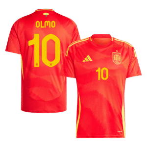 Spain Jersey Custom OLMO #10 Soccer Jersey Home