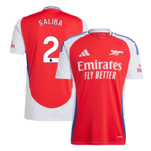 Arsenal Jersey Custom SALIBA #2 Soccer Jersey Home