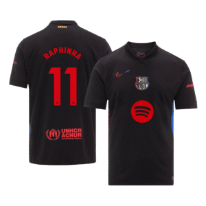 RAPHINHA #11 Barcelona Soccer Jersey Away Custom Shirt Spotify Logo Without Text