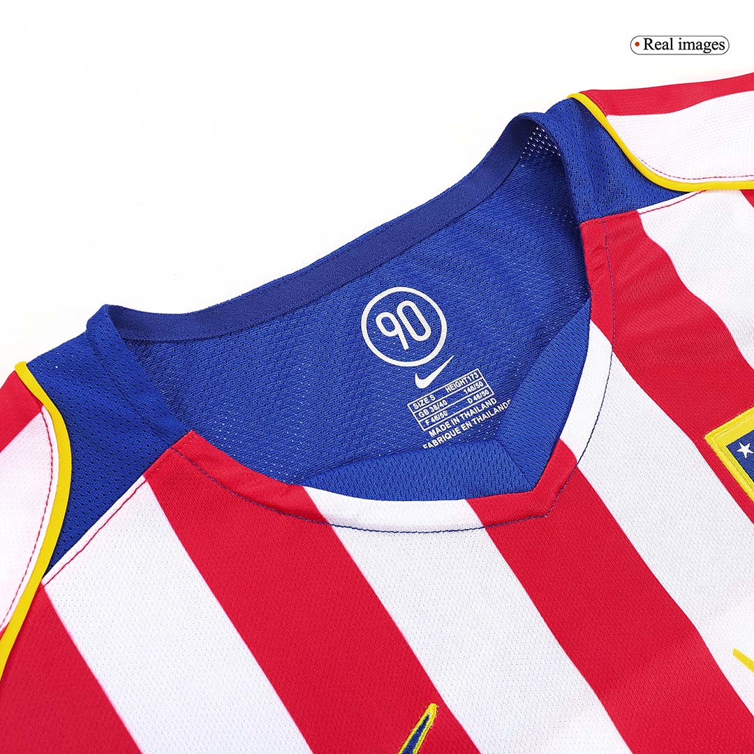 Atletico Madrid Retro Jersey Home Soccer Shirt 2004/05 - Image 4