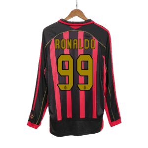 RONALDO #99 AC Milan Retro Jersey Home Long Sleeve Soccer Shirt 2006/07