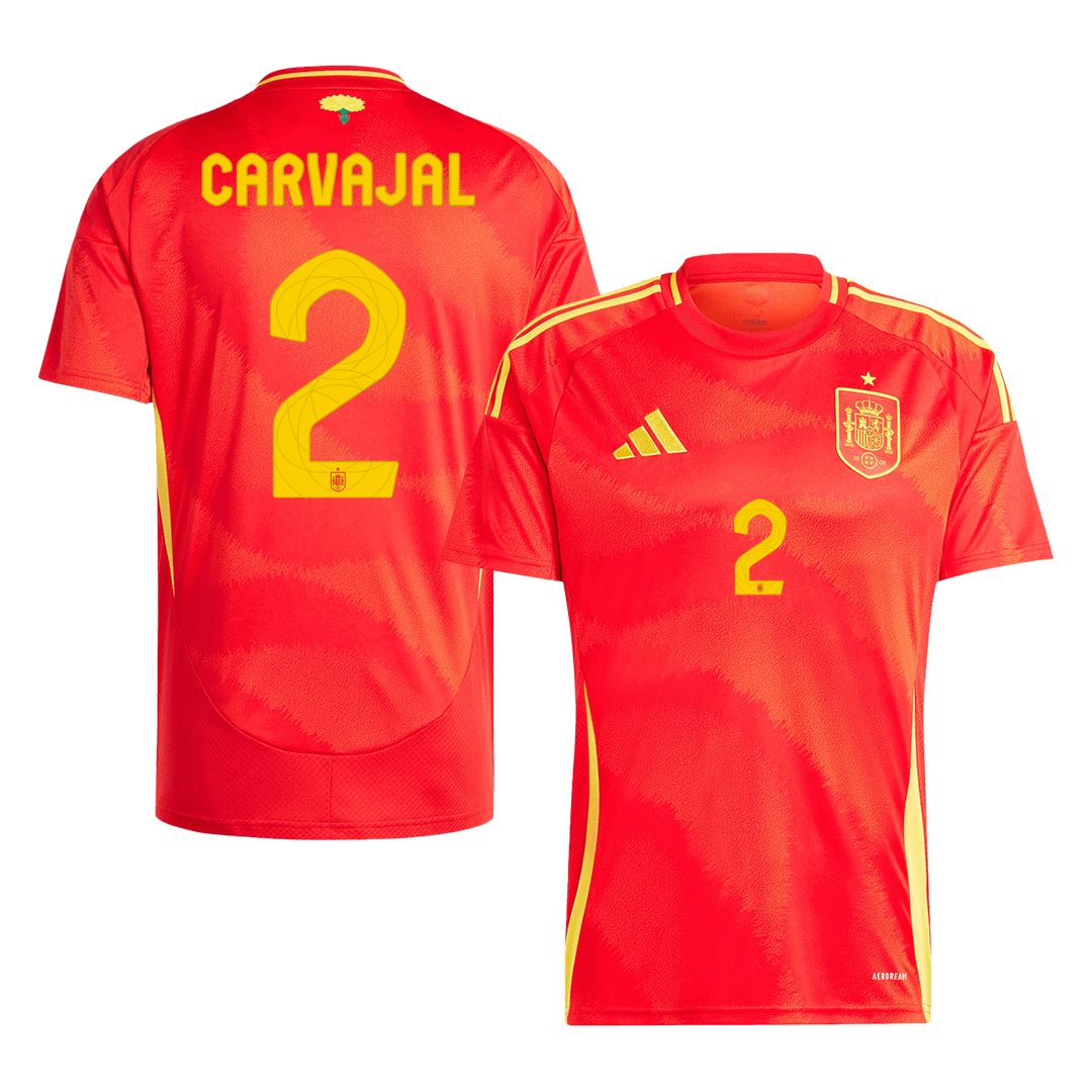 Spain Jersey Custom CARVAJAL #2 Soccer Jersey Home