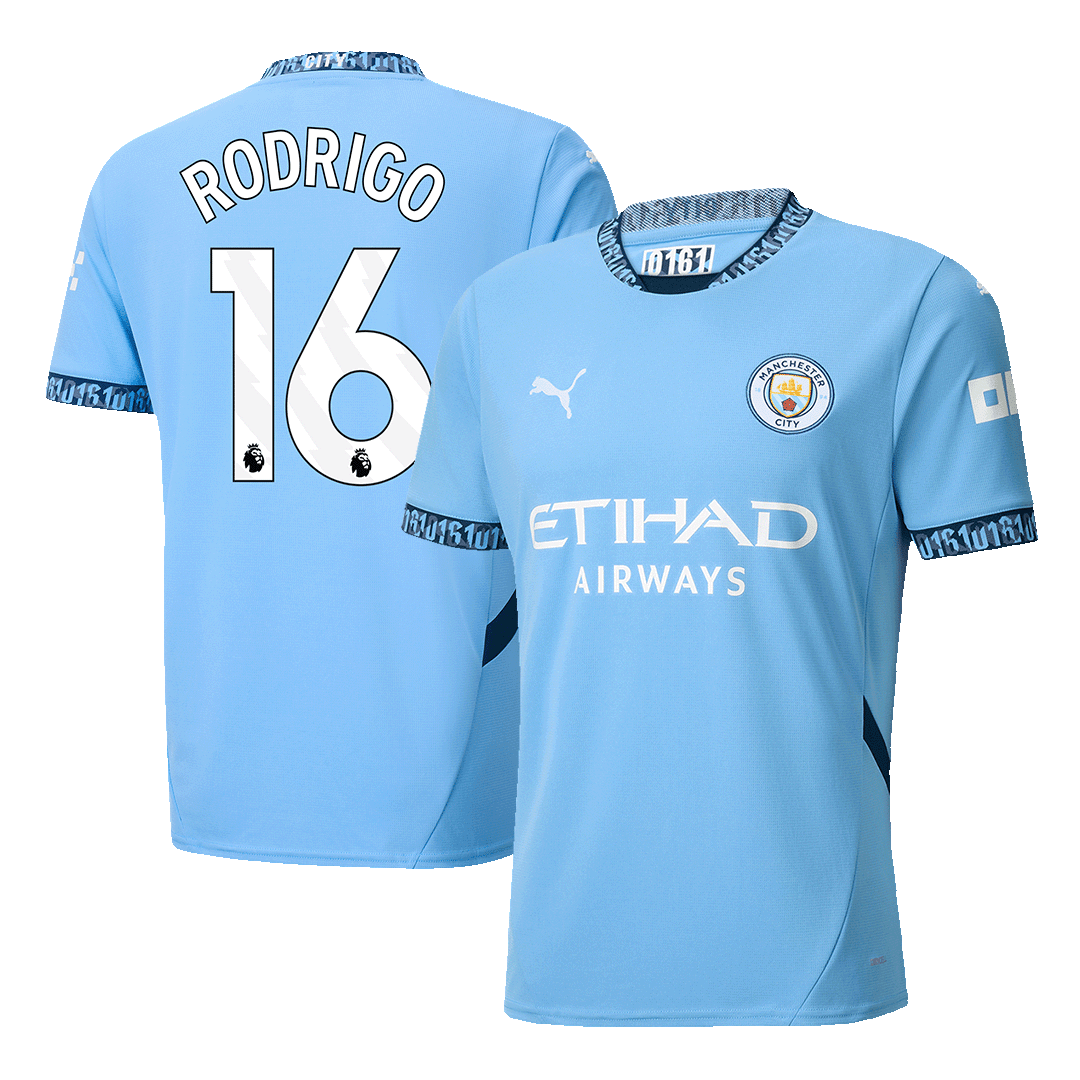 RODRIGO #16 Manchester City Soccer Jersey Home Shirt