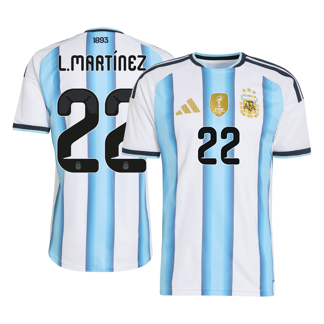 Argentina L.MARTÍNEZ #22 Home Player Version Soccer Jersey World Cup 2026