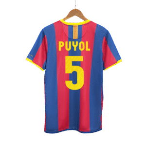 PUYOL #5 Barcelona Retro Jersey Home Soccer Shirt 2010/11
