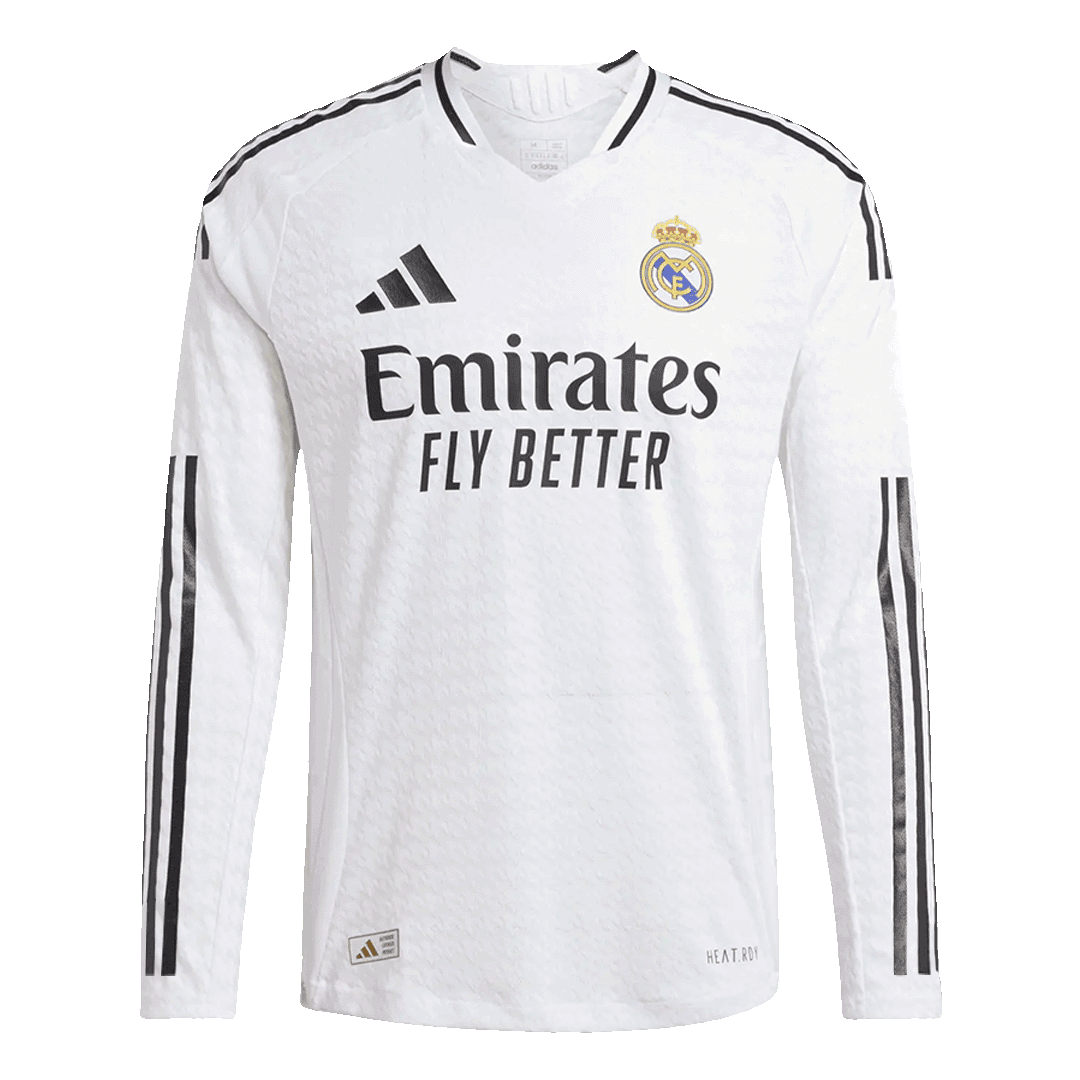 Real Madrid Home Custom Player Version Long Sleeve Soccer Jersey