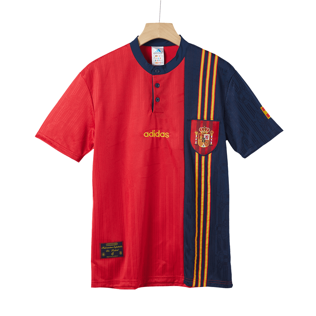 Spain Retro Jersey Home Soccer Shirt 1996 - Image 6