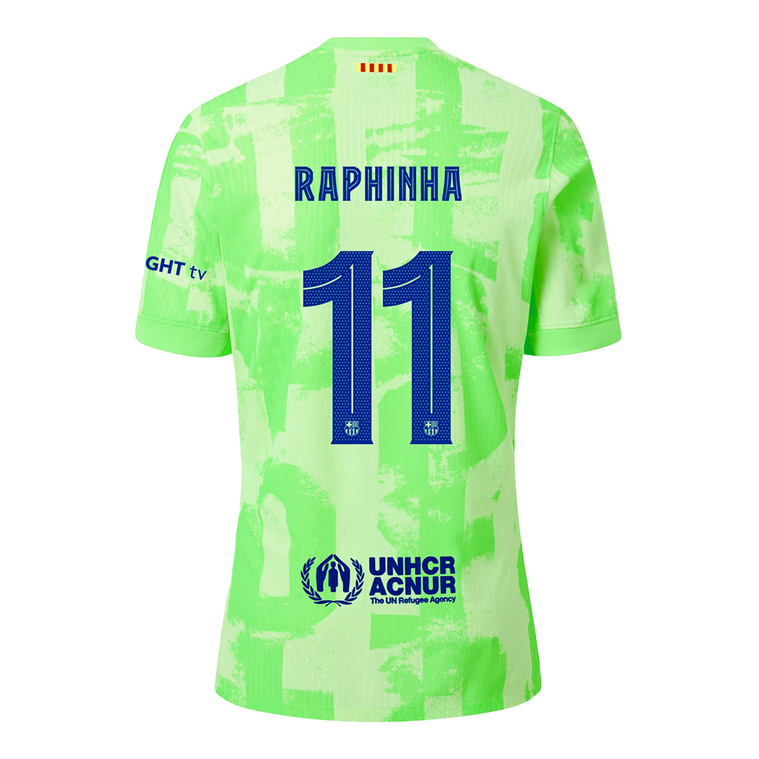 Barcelona RAPHINHA #11 Third Away Custom Player Version Soccer Jersey - UCL Spotify Logo Without Text - Image 3