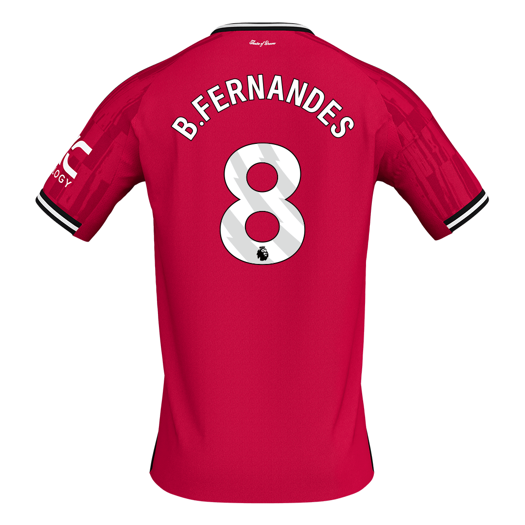 B.FERNANDES #8 Manchester United Soccer Jersey Home Custom Shirt 2025/26 - Image 2