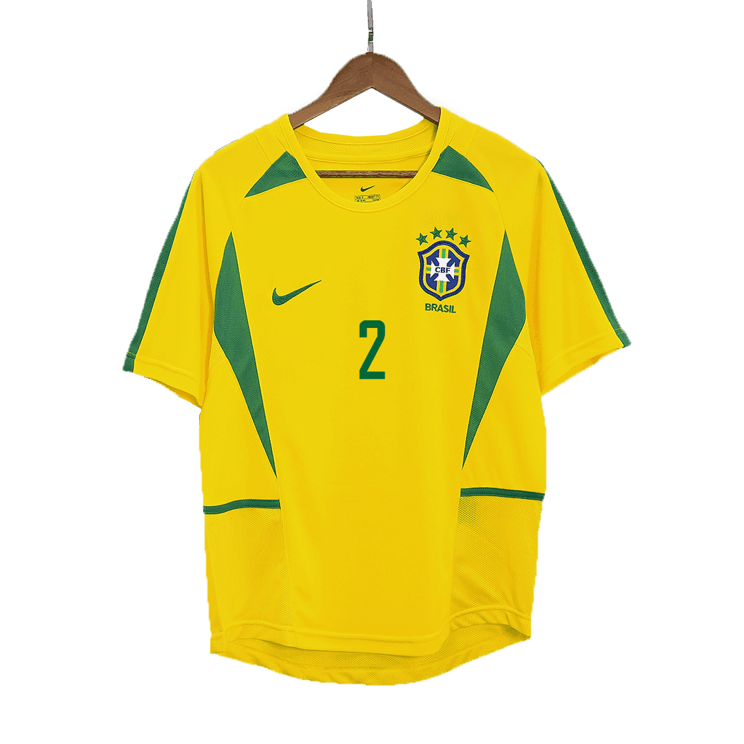 CAFU #2 Brazil Retro Jersey Home Soccer Shirt 2002/03 - Image 2