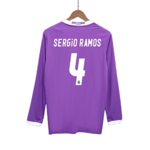 SERGIO RAMOS #4 Real Madrid Retro Jersey Away Long Sleeve Soccer Shirt 2016/17