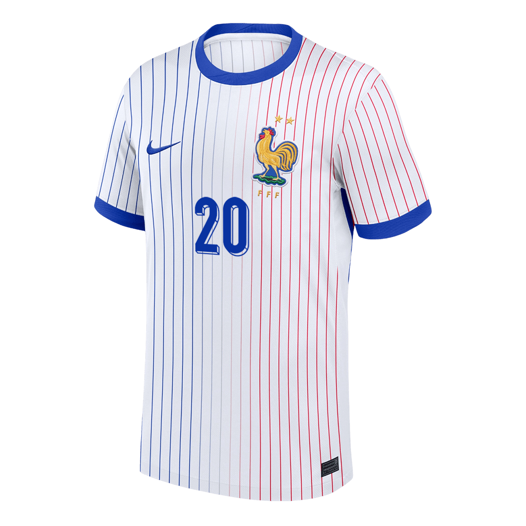 COMAN #20 France Soccer Jersey Away Custom Shirt - Image 2