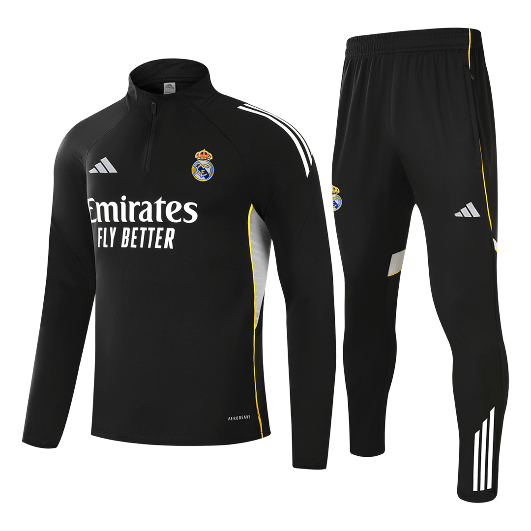 Kids Real Madrid 1/4 Zipper Sweatshirt Soccer Training Kit 2025/26