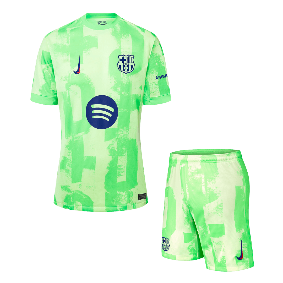 Barcelona Third Away Soccer Uniform Kits Spotify Logo Without Text