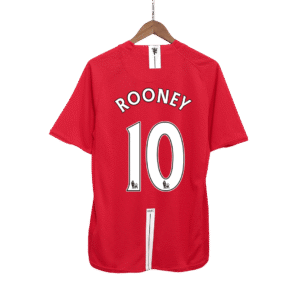 ROONEY #10 Manchester United Retro Jersey Home Soccer Shirt 2007/08