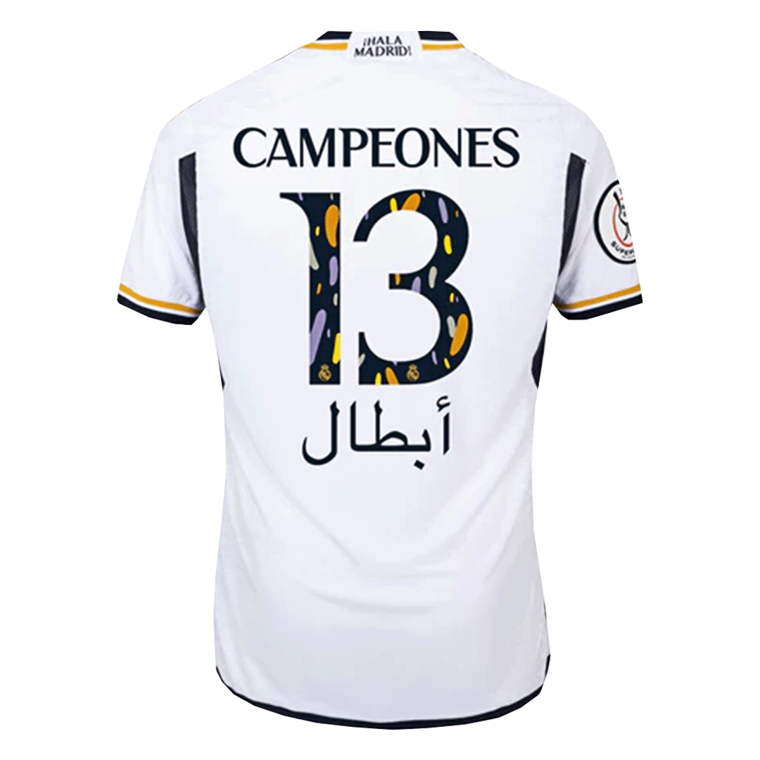 Real Madrid CAMPEONES #13 Home Custom Player Version Soccer Jersey 2023/24 - Campeones Supercopa - Image 3