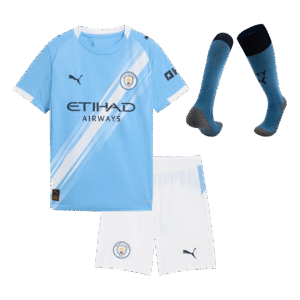 Kids Manchester City Custom Home Full Soccer Kits2025/26
