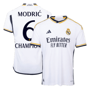 Real Madrid CHAMPIONS MODRIĆ #6 Home Custom Player Version Soccer Jersey 2023/24